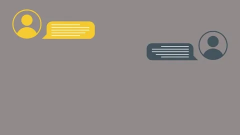 Chat bubble animation on Gray background User to User Online Conversation Stock Footage 319486938