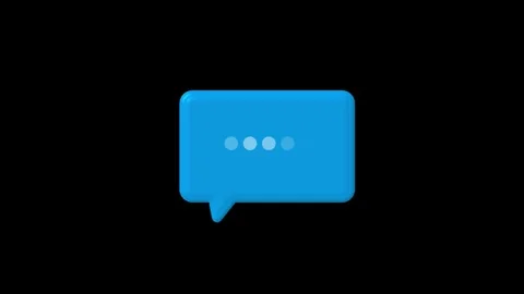 Chat bubble animation with typing indicator. Blue chat bubble communication.. Stock Footage 338347682