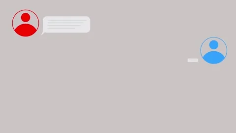 Chat bubble animation from user to user isolated on gray background Stock Footage 319486915