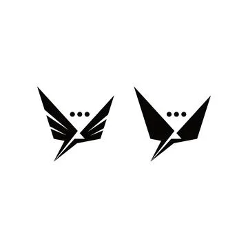 Chat bubble bird logo Illustrazione stock