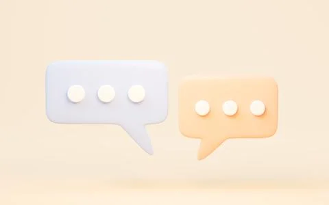 Chat bubble with cartoon style, 3d rendering. Stock Illustration