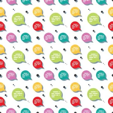 Chat Bubble Clear Seamless Pattern Stock Illustration