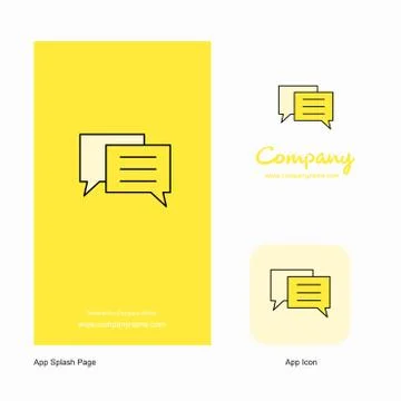 Chat bubble Company Logo App Icon and Splash Page Design. Creative Business A Stock Illustration