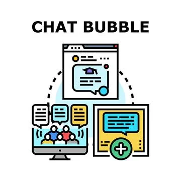 Chat bubble concept for online communication and learning Иллюстрация