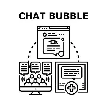 Chat bubble concept for online communication and learning Stock Illustration