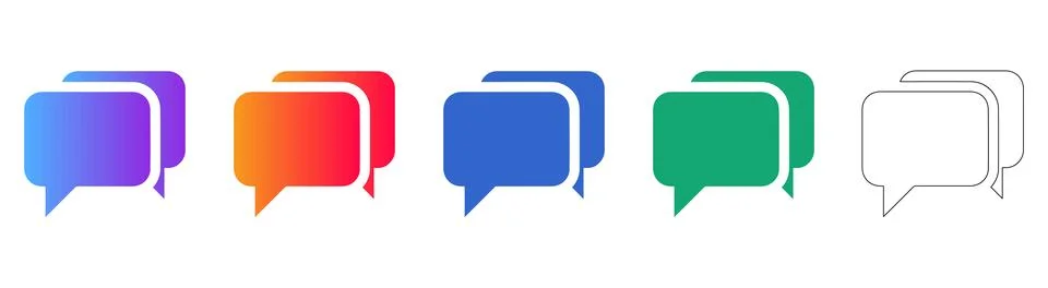 Chat Bubble Conversation Icons Set Stock Illustration