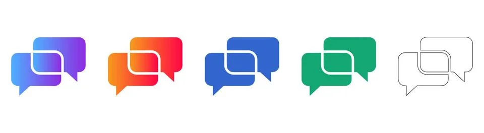 Chat Bubble Conversation Interface Icons Stock Illustration
