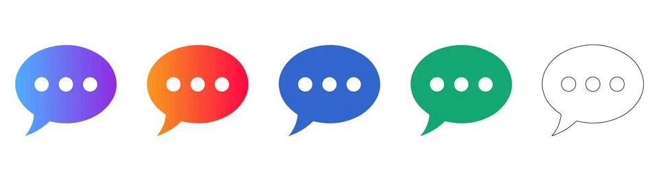 Chat Bubble Conversation Message Icons Stock Illustration