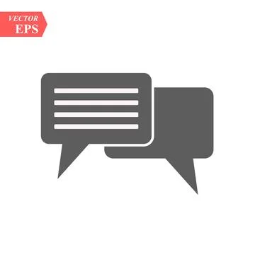 Chat Bubble, Dialog Box Isolated Flat Web Mobile Icon, Vector Sign Symbol B.. Stock Illustration