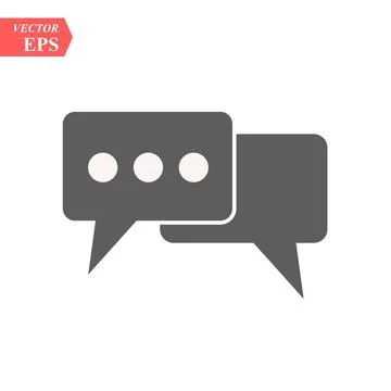 Chat Bubble, Dialog Box Isolated Flat Web Mobile Icon, Vector Sign Symbol B.. Stock Illustration