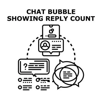Chat bubble displaying community discussion replies count Иллюстрация