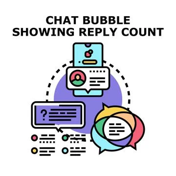 Chat bubble displaying community discussion replies count Иллюстрация