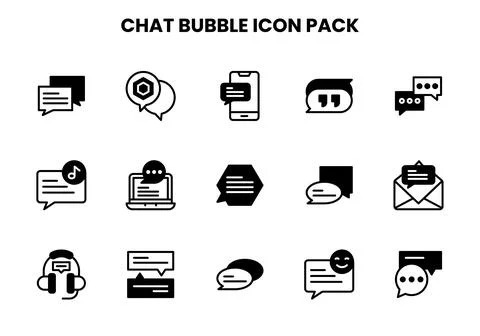 Chat Bubble DuoTone Graphics Icons Pack Illustrazione stock