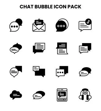 Chat Bubble DuoTone Icons Pack Stock Illustration