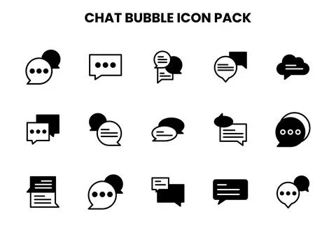 Chat Bubble DuoTone Set Icons Pack Stock Illustration