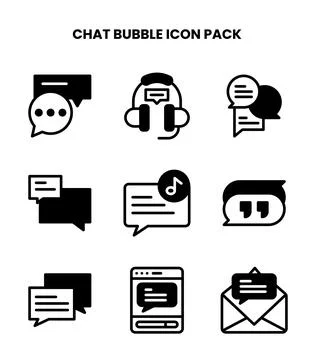 Chat Bubble DuoTone Vector Icons Pack Stock Illustration