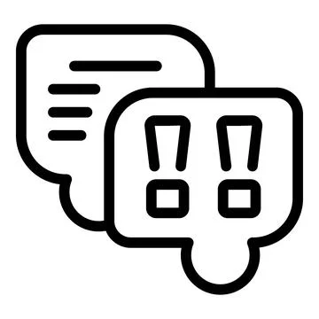 Chat bubble with exclamation marks icon Illustration