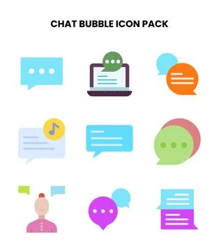 Chat Bubble Flat Bundle Icons Pack Stock Illustration