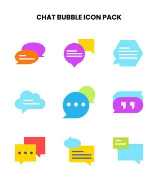 Chat Bubble Flat Bundle Icons Pack 스톡 일러스트