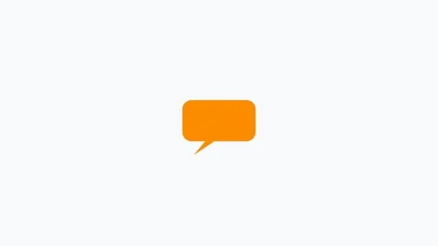 Chat Bubble flat design icon in orange color on white background seamless loop Stock Footage 342621630