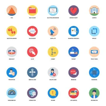 Chat Bubble Flat Rounded Icons Stock Illustration