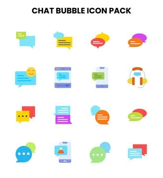 Chat Bubble Flat Scalable Icons Pack Иллюстрация