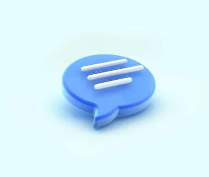 Chat bubble icon 3d rendering. Concept of social media messages, SMS, comment Stock Illustration