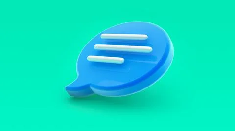 Chat bubble icon 3d rendering. Concept of social media messages, SMS, comment Stock Illustration