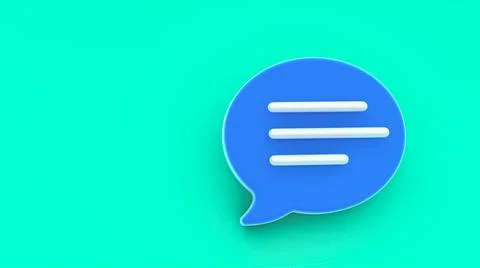 Chat bubble icon 3d rendering. Concept of social media messages, SMS, comment Stock Illustration