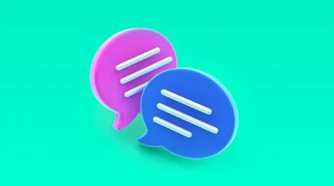 Chat bubble icon 3d rendering. Concept of social media messages, SMS, comment Stock Illustration