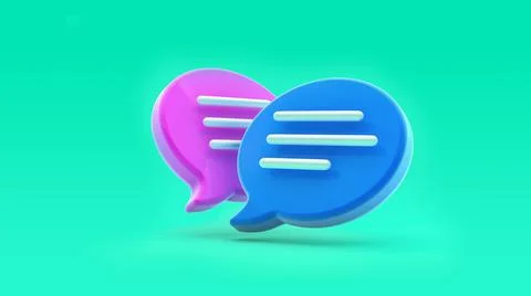 Chat bubble icon 3d rendering. Concept of social media messages, SMS, comment Stock Illustration