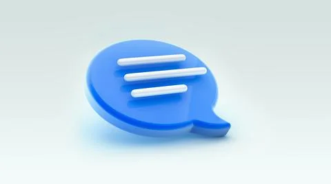Chat bubble icon 3d rendering. Concept of social media messages, SMS, comment Stock Illustration