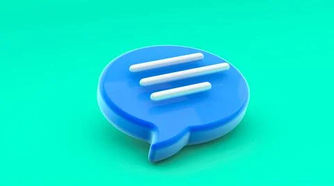 Chat bubble icon 3d rendering. Concept of social media messages, SMS, comment Stock Illustration