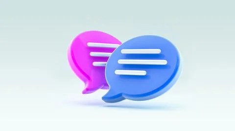 Chat bubble icon 3d rendering. Concept of social media messages, SMS, comment Stock Illustration