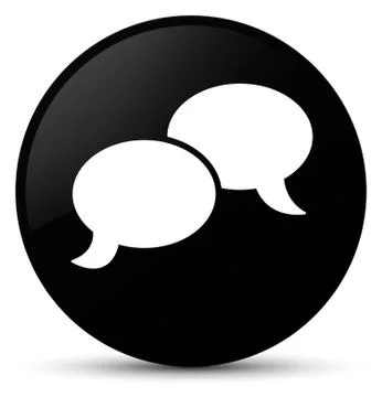 Chat bubble icon black round button Stock Illustration
