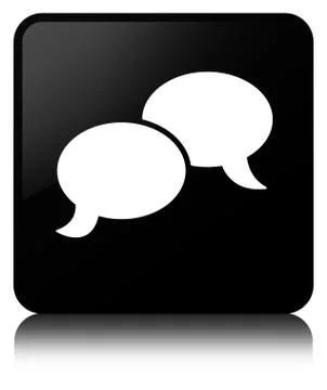 Chat bubble icon black square button Stockillustratie