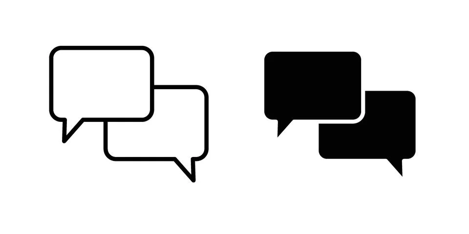 Chat bubble icon for design projects and web UI Stock Illustration