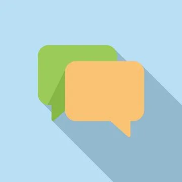 Chat bubble icon flat vector. Web interface Illustrazione stock