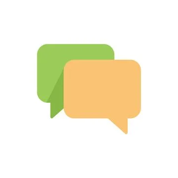 Chat bubble icon flat vector. Web interface Illustrazione stock