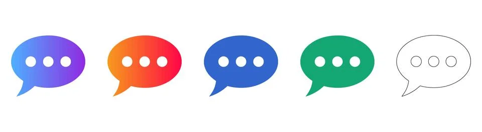 Chat Bubble Icon Set for Communication and Messaging 스톡 일러스트