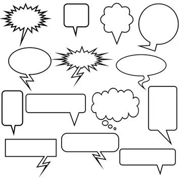 Chat bubble icon set Stock Illustration
