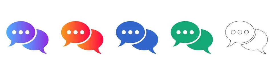 Chat Bubble Icon Set for Messaging and Communication 스톡 일러스트