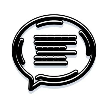 Chat bubble icon symbolizing digital communication message Stock Illustration