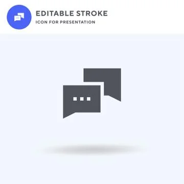 Chat Bubble icon vector, filled flat sign, solid pictogram isolated on white, Stock Illustration