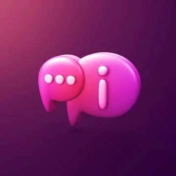 Chat bubble information - stylized 3d CGI icon object, Not gen Ai Stock Illustration