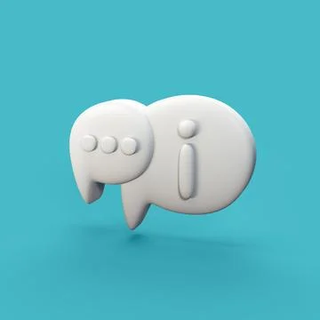 Chat bubble information - stylized 3d CGI icon object, Not gen Ai Stock Photos