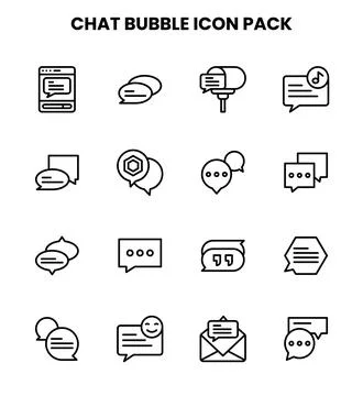 Chat Bubble Line UI Icons Pack Иллюстрация