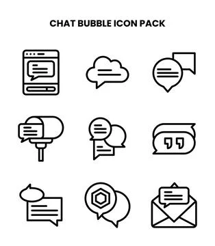 Chat Bubble Line UI Icons Pack Иллюстрация