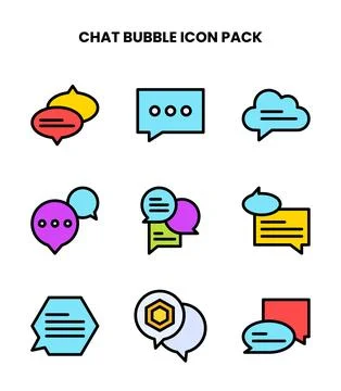 Chat Bubble Lineal Color Scalable Icons Pack Stockillustratie