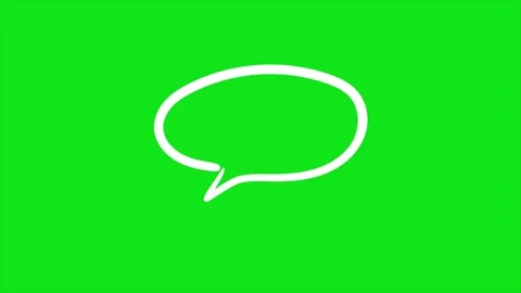 Chat bubble looping animation on green background Stock Footage 340084348